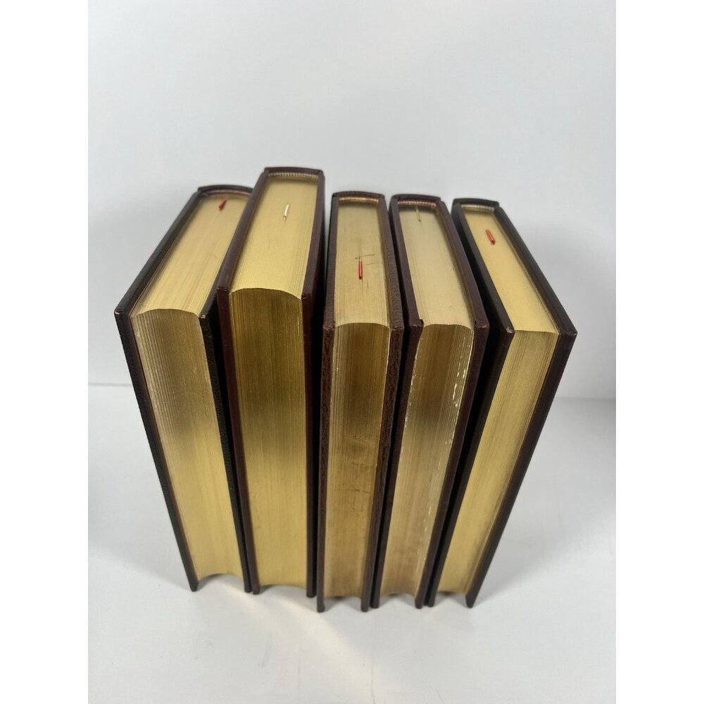 Lot Of 5 Franklin Library Full Leather Books Vintage Decor Collectible Hardcover - Picture 3 of 5